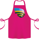 Curled Rwanda Flag Rwandan Day Football Cotton Apron 100% Organic Pink