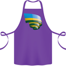 Curled Rwanda Flag Rwandan Day Football Cotton Apron 100% Organic Purple