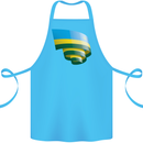 Curled Rwanda Flag Rwandan Day Football Cotton Apron 100% Organic Turquoise
