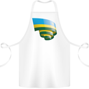 Curled Rwanda Flag Rwandan Day Football Cotton Apron 100% Organic White