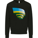 Curled Rwanda Flag Rwandan Day Football Kids Sweatshirt Jumper Black
