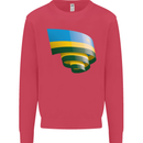 Curled Rwanda Flag Rwandan Day Football Kids Sweatshirt Jumper Heliconia