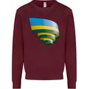 Curled Rwanda Flag Rwandan Day Football Kids Sweatshirt Jumper Maroon