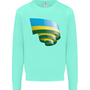 Curled Rwanda Flag Rwandan Day Football Kids Sweatshirt Jumper Peppermint