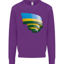 Curled Rwanda Flag Rwandan Day Football Kids Sweatshirt Jumper Purple