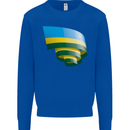 Curled Rwanda Flag Rwandan Day Football Kids Sweatshirt Jumper Royal Blue