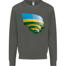Curled Rwanda Flag Rwandan Day Football Kids Sweatshirt Jumper Storm Grey