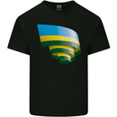 Curled Rwanda Flag Rwandan Day Football Kids T-Shirt Childrens Black