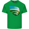 Curled Rwanda Flag Rwandan Day Football Kids T-Shirt Childrens Irish Green