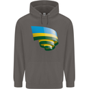 Curled Rwanda Flag Rwandan Day Football Mens 80% Cotton Hoodie Charcoal