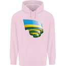 Curled Rwanda Flag Rwandan Day Football Mens 80% Cotton Hoodie Light Pink