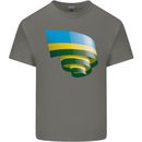 Curled Rwanda Flag Rwandan Day Football Mens Cotton T-Shirt Tee Top Charcoal