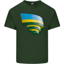 Curled Rwanda Flag Rwandan Day Football Mens Cotton T-Shirt Tee Top Forest Green