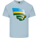 Curled Rwanda Flag Rwandan Day Football Mens Cotton T-Shirt Tee Top Light Blue