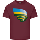 Curled Rwanda Flag Rwandan Day Football Mens Cotton T-Shirt Tee Top Maroon