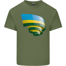 Curled Rwanda Flag Rwandan Day Football Mens Cotton T-Shirt Tee Top Military Green