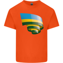 Curled Rwanda Flag Rwandan Day Football Mens Cotton T-Shirt Tee Top Orange