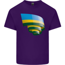 Curled Rwanda Flag Rwandan Day Football Mens Cotton T-Shirt Tee Top Purple