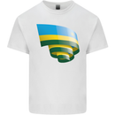 Curled Rwanda Flag Rwandan Day Football Mens Cotton T-Shirt Tee Top White