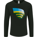 Curled Rwanda Flag Rwandan Day Football Mens Long Sleeve T-Shirt Black