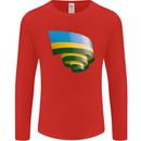 Curled Rwanda Flag Rwandan Day Football Mens Long Sleeve T-Shirt Red