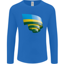 Curled Rwanda Flag Rwandan Day Football Mens Long Sleeve T-Shirt Royal Blue
