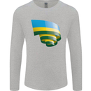 Curled Rwanda Flag Rwandan Day Football Mens Long Sleeve T-Shirt Sports Grey