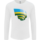 Curled Rwanda Flag Rwandan Day Football Mens Long Sleeve T-Shirt White