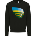 Curled Rwanda Flag Rwandan Day Football Mens Sweatshirt Jumper Black