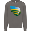 Curled Rwanda Flag Rwandan Day Football Mens Sweatshirt Jumper Charcoal