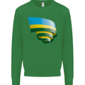 Curled Rwanda Flag Rwandan Day Football Mens Sweatshirt Jumper Irish Green