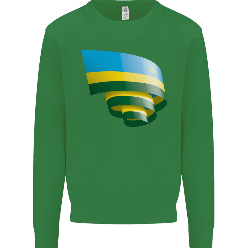 Curled Rwanda Flag Rwandan Day Football Mens Sweatshirt Jumper Irish Green