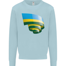 Curled Rwanda Flag Rwandan Day Football Mens Sweatshirt Jumper Light Blue