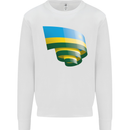 Curled Rwanda Flag Rwandan Day Football Mens Sweatshirt Jumper White