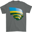 Curled Rwanda Flag Rwandan Day Football Mens T-Shirt 100% Cotton Charcoal