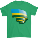 Curled Rwanda Flag Rwandan Day Football Mens T-Shirt 100% Cotton Irish Green