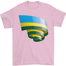 Curled Rwanda Flag Rwandan Day Football Mens T-Shirt 100% Cotton Light Pink