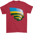Curled Rwanda Flag Rwandan Day Football Mens T-Shirt 100% Cotton Red