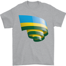 Curled Rwanda Flag Rwandan Day Football Mens T-Shirt 100% Cotton Sports Grey