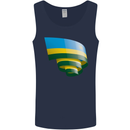 Curled Rwanda Flag Rwandan Day Football Mens Vest Tank Top Navy Blue