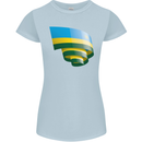 Curled Rwanda Flag Rwandan Day Football Womens Petite Cut T-Shirt Light Blue