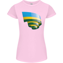 Curled Rwanda Flag Rwandan Day Football Womens Petite Cut T-Shirt Light Pink