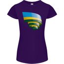 Curled Rwanda Flag Rwandan Day Football Womens Petite Cut T-Shirt Purple