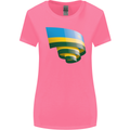 Curled Rwanda Flag Rwandan Day Football Womens Wider Cut T-Shirt Azalea