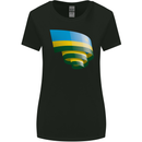 Curled Rwanda Flag Rwandan Day Football Womens Wider Cut T-Shirt Black