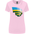 Curled Rwanda Flag Rwandan Day Football Womens Wider Cut T-Shirt Light Pink