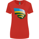 Curled Rwanda Flag Rwandan Day Football Womens Wider Cut T-Shirt Red