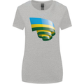 Curled Rwanda Flag Rwandan Day Football Womens Wider Cut T-Shirt Sports Grey