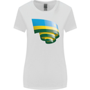 Curled Rwanda Flag Rwandan Day Football Womens Wider Cut T-Shirt White