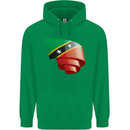 Curled Saint Kitts and Nevis Flag Day Football Childrens Kids Hoodie Irish Green